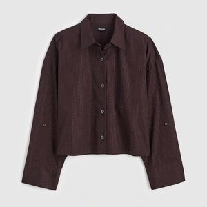 Madewell Straight-Hem Shirt in Poplin with Shimmery Rhinestones